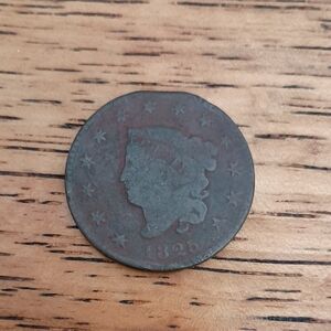 Antique 1825 1 CentCoin with Profile Design